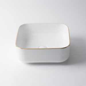 White Ceramic Basin | Kensington Square Basin - Sink & Bathroom Shop