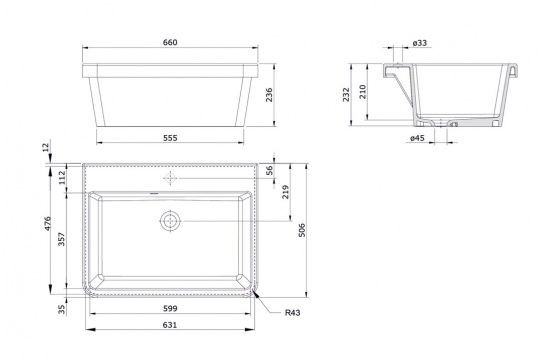 Ravine 66 x 51 Fine Fireclay Inset Sink - Image 5