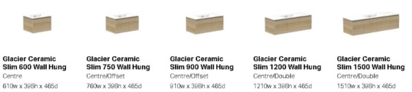 Glacier Ceramic Slim Wall Hung Size Option by Sink & Bathroom Shop