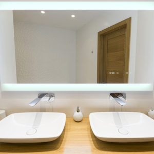 Miro DC Led Mirror with Clock by Sink & Bathroom Shop