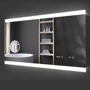 Miro DMC Led Mirror with Clock and Magnification by Sink & Bathroom Shop