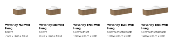 Waverley Wall Hung Vanity Size by Sink & Bathroom Shop